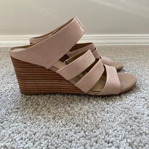 Elegant Nude Wedge Sandals